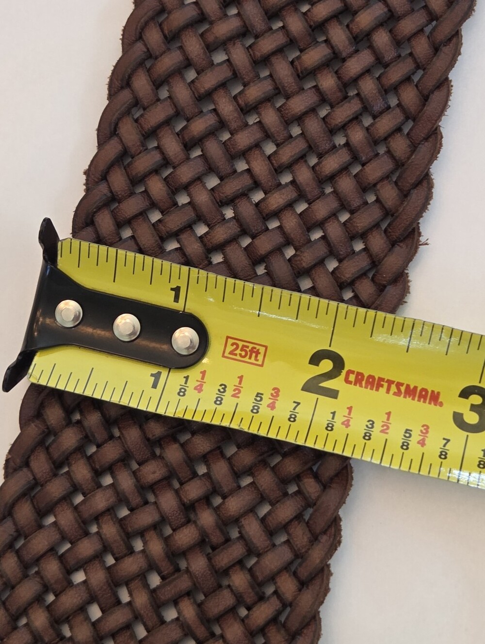 Banana Republic Leather Chocolate Brown Wide Braided Belt M Leather Buckle - Picture 4 of 16